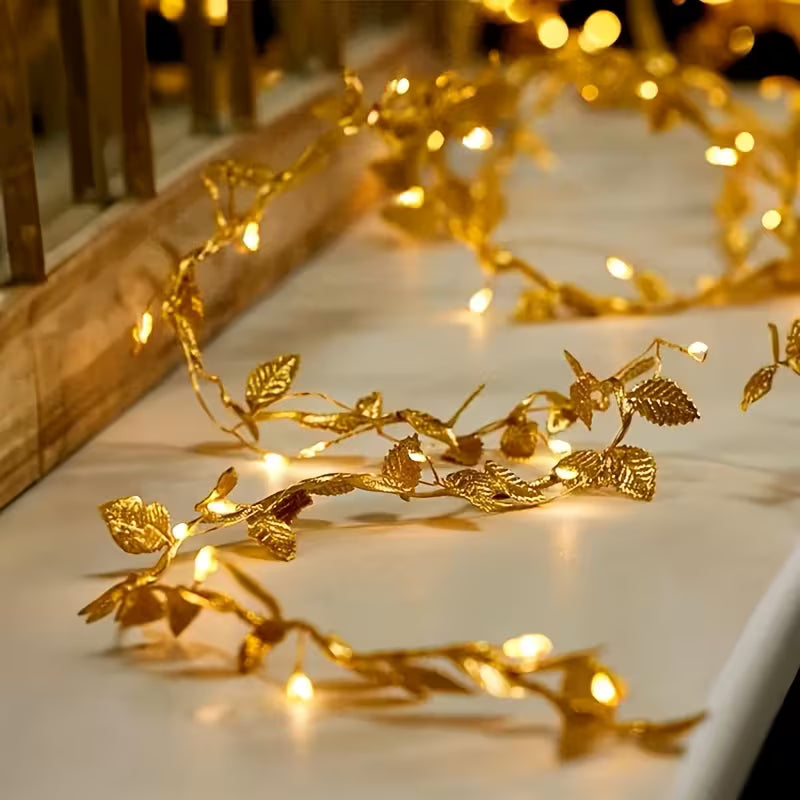 golden leaf LED fairy light